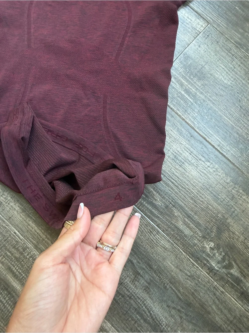 Burgundy Lululemon short sleeve shirt #athletic #activewear